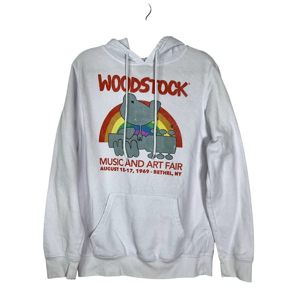 Woodstock Music & Art Fair August 15-17 1969 Bethel NY White Sweatershirt Size M